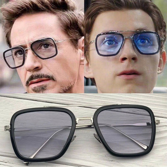 Gafas de acetato y titanio para hombre-mujer, gafas cuadradas retro vintage, gafas  Iroman -  Tony Stark