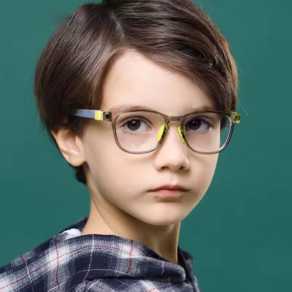 Lentes graduados para miopía, gafas ópticas para niños y niñas, anti luz azul, montura flexible de silicona TR90 para niños