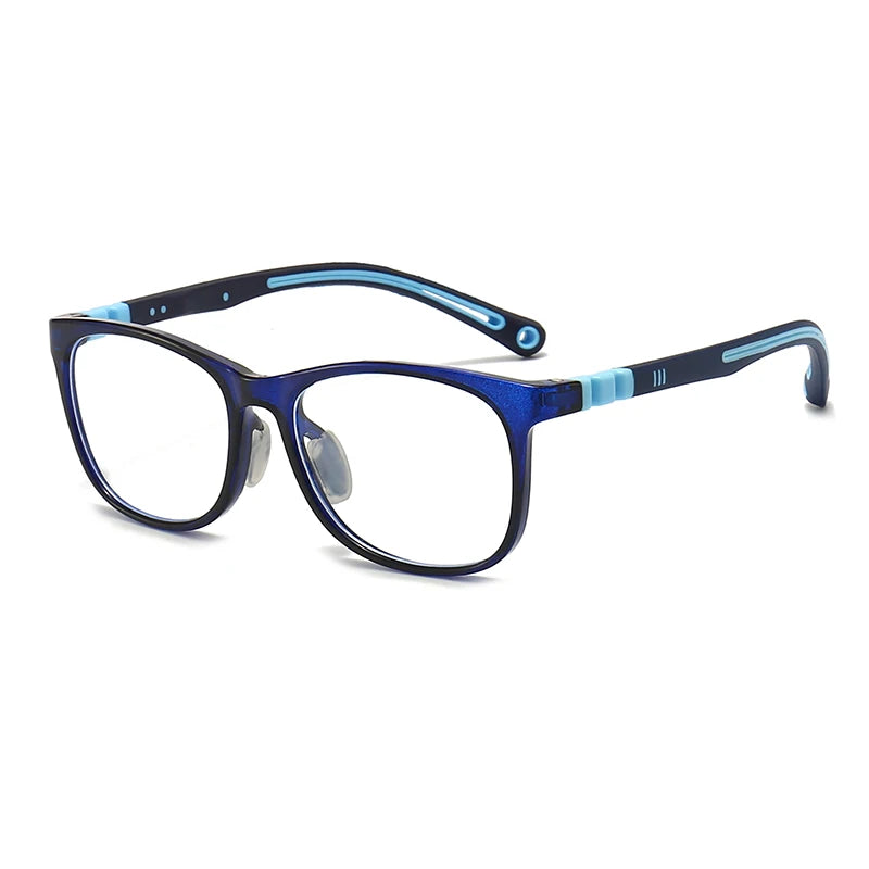 Lentes graduados para miopía, gafas ópticas para niños y niñas, anti luz azul, montura flexible de silicona TR90 para niños